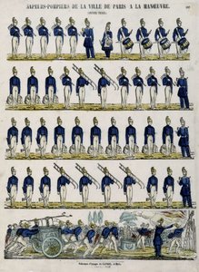 Fire Brigade of the City of Paris in Manoeuvre - Image of Epinal, Circa 1852 by French School