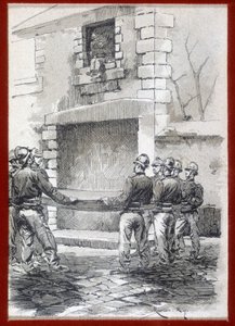 Firefighters, The rescue cover, n.d. early 19th century by French School