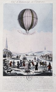 First flight to Annonay by the Montgolfier brothers in 1783