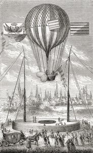 First Flight with a Dirigible Balloon, from Dijon, 12th of June 1784, from 