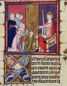 A Child and her Mother Appearing Before a Judge, from Justiniani in Fortiatum by French School