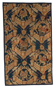 Fragment of a Heraldic Tapestry Depicting the Arms of Beaufort, Turenne and Comminges, Made in Paris or Arras