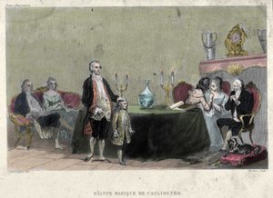 Freemasonry: Seance of magic by Giuseppe Balsamo, known as Alexander, Count of Cagliostro (1743-1795). Engraving from 