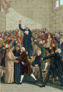 French Revolution (1789-1799). The Oath of the Jeu de Paume in Versailles on 20 June 1789 in the middle of Jean Sylvain Bailly (1736-1793)
