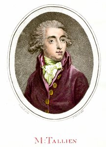 French Revolution: Portrait of Jean Lambert Tallian, French Revolutionary. Engraving of the 18th century. Private collection