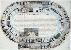 French Revolution: Game of the Goose at the End of the 18th Century with the Major Stages of the Revolution by French School