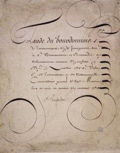 French calligraphy: Letter from the chamber of accounts by Louis Barbedor around 1640 by French School