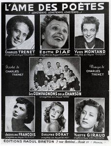 Front cover of the score of the song L