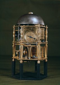 Front of a Hexagonal Table Clock Movement by Nicolas Lemaindre by French School
