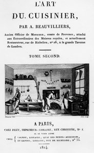 Frontispiece from LArt du Cuisinier by Antoine Beauvilliers, engraved by Jubin, published 1814