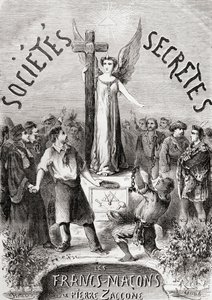 Frontispiece from Societes Secretes, les Francs Macons, published c.1867 by French School