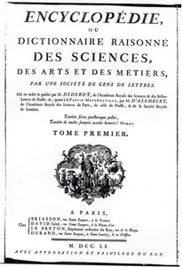 Frontispiece to The Encyclopedia of Science, Art and Engineering by Denis Diderot (1713-84) Published in Paris, 1751 by French School