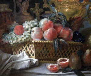 Fruit vase and basket (detail)