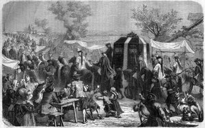 Funeral of Louis XIV in 1715. Engraving in “Histoire des Papes-Rois-Queen and Empereurs a travers les centuries” by Maurice Lachatre