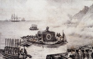 Funeral of Napoleon I: departure of St. Helena - drawing by Levilly, in “Historical painting of the funeral of Napoleon” by M. St Maurice, c. 1851 by French School