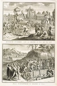 Funeral Rites and the Manner of Entombing Lords After Their Death, in Peru, Illustration from Religious Ceremonies and Customs, Engraved by Bernard Picart, 1722 by French School