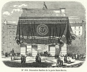 Funereal decoration of the Porte Saint-Martin in honour of the victims of the June Days uprising, Paris by French School