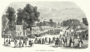 Funfair on the Carre Marigny, Champs Elysees, Paris (engraving)