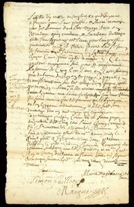 Fur Trade Contract Between Francois Francoeur and Four Voyageurs for Transport of Goods and Purchase of Beaver Pelts in Michilimackinac and Chicago