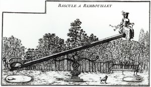 Garden see saw at Rambouillet, from Details des Nouveaux Jardins a la Mode by George Louis le Rouge, published 1775-78 by French School