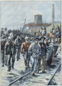 General strike for miners in Northern France, in 