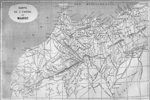 Geographic map of the empire of Morocco in 859. Engraving in Le Monde Illustré n°129 of 1 October 1859. by French School