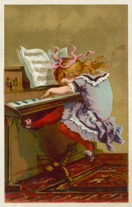 Girl Playing a Piano by French School
