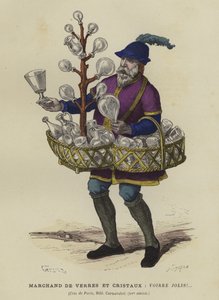 Glass and crystal seller, 15th Century by French School