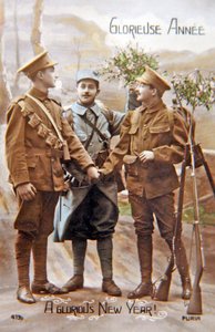 Glorious Year - studio posed WWI French postcard