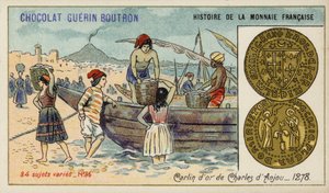 Gold Carlin of Charles of Anjou by French School