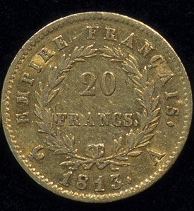 Gold Coin of 20 Francs (Napoleon) from 1813
