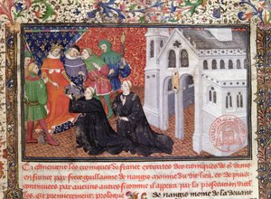Guillaume de Nangis Presents His Book to Philippe IV (1268-1314) le Bel, King of France from 1285-1314