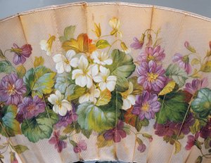Hand Fan with Floral Motifs, Created by Felix Alexandre, Paris