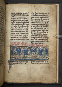 Harley 4979, f.78 Alexander receiving poison from Jobas during a feast, from 