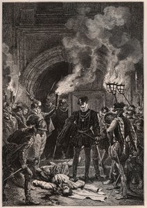 Henry 1st of Lorraine, Duke of Guise contemplating the corpse of Gaspard II of Coligny at the dawn of Saint-Barthelemy, 24 August 1572