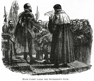 Hugh Capet takes the oath, c.1882 by French School