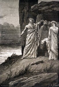 Human Sacrifice by a Druid - in “Histoire de France” from the Most Remote Times until 1789” by M. Guizot by French School