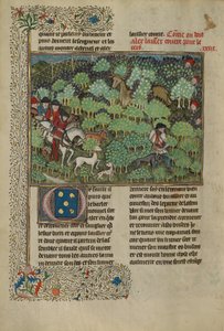 Hunters Pursuing a Deer, c.1430-40 by French School