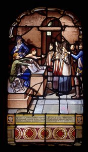 Ignace the Garrec, vicar priest in Kerlaz, Father Maximin Chelgoualch, Capuchin, Le Gac, Alain Le Floch, refugee priests, refuse to take an oath to the civil constitution of the clergy and are arrested