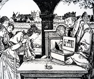 Illustration from The Princess and the Swineherd by Hans Christian Andersen by French School