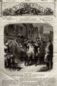 Illustration from The Thousand Un Fantomes novel by Alexandre Dumas pere appeared in The Bons Romans of 28/03/1865 by French School