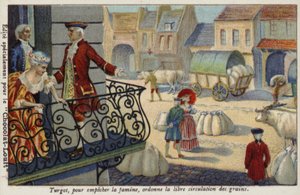 Anne-Robert-Jacques Turgot Orders the Free Distribution of Grain, France, c1770 by French School