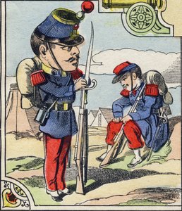 Infantry Line. Engraving in "Comic Military Alphabet". Fifth Series. Epinal Imaging, late 19th century by French School