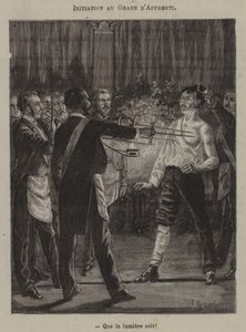 Initiation to the degree of apprentice. "Let there be light!" by French School