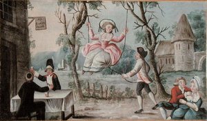 Inn Sign painted for a tavern depicting the Three Orders reunited, about 1789