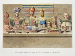 Interior of a Spirit House, Offak Harbour, Waigiou Island, from Voyage autour du Monde, by Louis Isidore Duperrey by French School