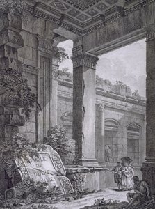 Interior of the Temple of Diana, Nimes, from Antiquities of France: Vol I, Monuments of Nimes