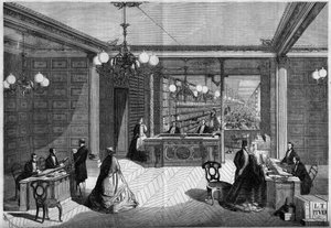 Internal view of a perfume shop in France
