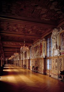 Internal View of the Gallery Francois I in Fontainebleau