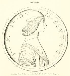 Jean-Galeas Sforza, marble medallion from the collection of M Timbal by French School